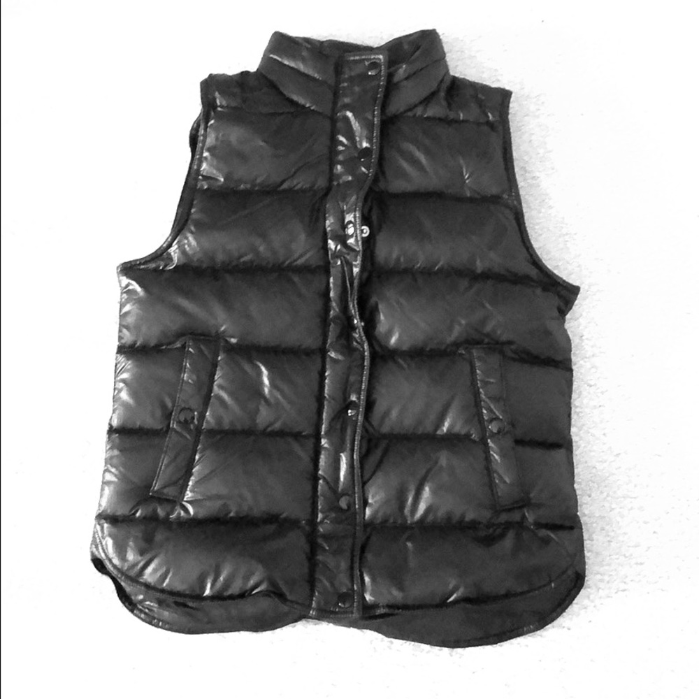 J Crew Black Puffer Vest